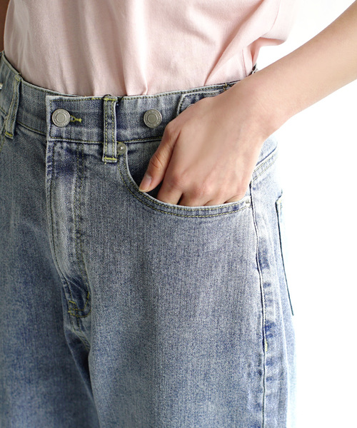 e-zakkamania stores（イーザッカマニアストアーズ）の「こっそりウエストゴム ストレッチデニムパンツ[サイドスリット]（デニムパンツ・レディース・ブルー/ライトブルー/ブラック系/ネイビー・S/L/LL/M）」の18枚目の写真