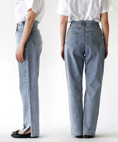 e-zakkamania stores（イーザッカマニアストアーズ）の「こっそりウエストゴム ストレッチデニムパンツ[サイドスリット]（デニムパンツ・レディース・ブルー/ライトブルー/ブラック系/ネイビー・S/L/LL/M）」の19枚目の写真