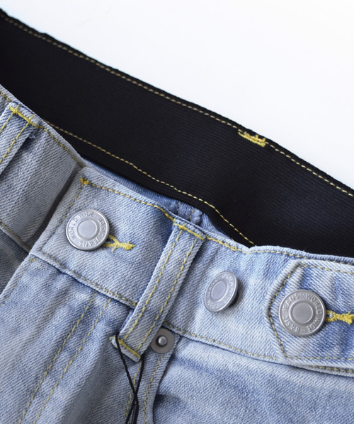 e-zakkamania stores（イーザッカマニアストアーズ）の「こっそりウエストゴム ストレッチデニムパンツ[サイドスリット]（デニムパンツ・レディース・ブルー/ライトブルー/ブラック系/ネイビー・S/L/LL/M）」の22枚目の写真
