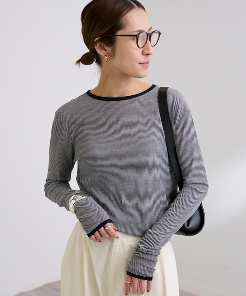 FRAMeWORK（フレームワーク）の「≪追加≫シアーリンガーTee2（Tシャツ/カットソー・レディース・イエロー/ブラック系その他/ブルー・FREE）」の7枚目の写真