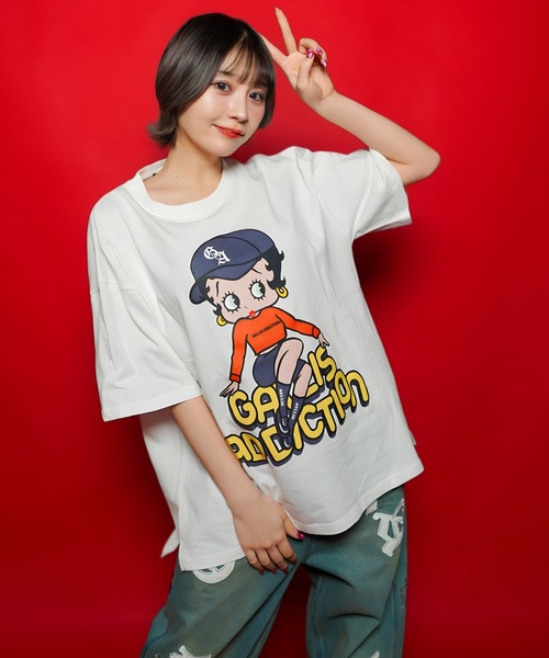 GALLIS ADDICTION（ガリスアディクション）の「GA×BETTY-FRONT SITイラスト TEE（Tシャツ/カットソー・メンズ・ブラック/ホワイト・M/L）」の11枚目の写真