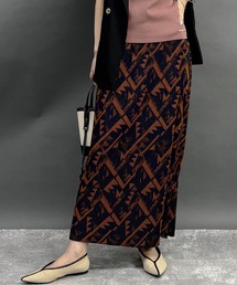 NICOLE white | 柄プリーツスカート(スカート)