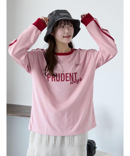 ehka sopo(エヘカソポ)の「袖ラインプリントロンT(Tシャツ/カットソー・レディース・ネイビー/オフホワイト/ピンク・F)」の15枚目の写真