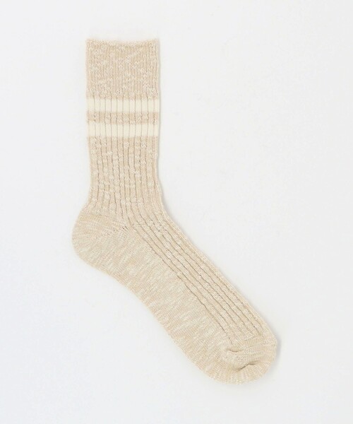 UNITED ARROWS(ユナイテッドアローズ)の「<ROTOTO> SLUB STRIPE SOCKS/ストライプ スラブソックス(ソックス/靴下・メンズ・ネイビー/ベージュ・FREE)」の2枚目の写真