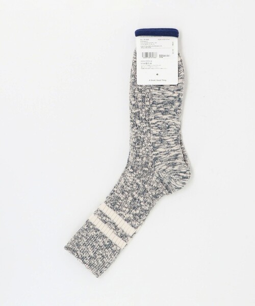UNITED ARROWS(ユナイテッドアローズ)の「<ROTOTO> SLUB STRIPE SOCKS/ストライプ スラブソックス(ソックス/靴下・メンズ・ネイビー/ベージュ・FREE)」の6枚目の写真