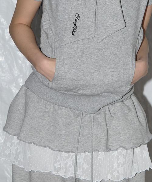 FANCY CLUB（ファンシークラブ）の「FANCY CLUB／フリルレースボタンパンツ（スウェットパンツ・レディース・ブラック/ライトグレー・FREE）」の9枚目の写真