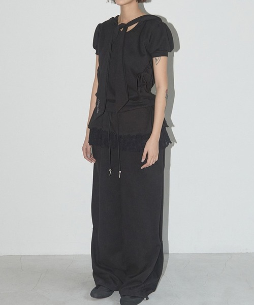 FANCY CLUB（ファンシークラブ）の「FANCY CLUB／フリルレースボタンパンツ（スウェットパンツ・レディース・ブラック/ライトグレー・FREE）」の11枚目の写真