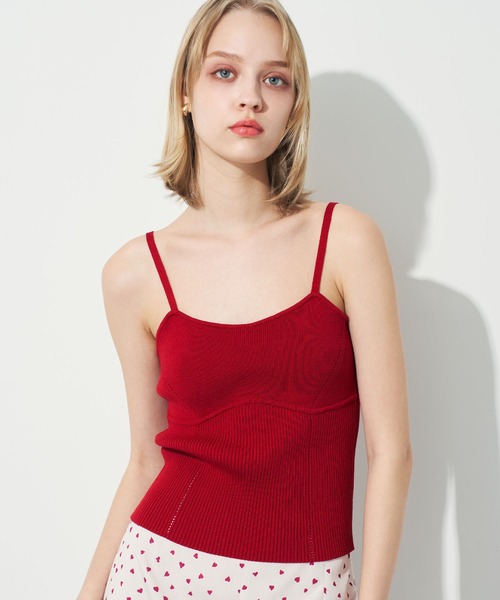 DEICY（デイシー）の「キャミセットアイレットカーディガン（ニット/セーター・レディース・オフホワイト/レッド/ピンクベージュ・FREE）」の20枚目の写真