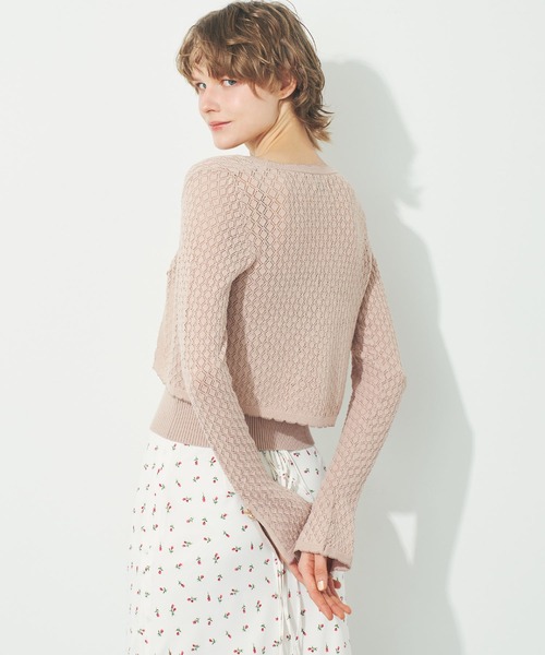 DEICY（デイシー）の「キャミセットアイレットカーディガン（ニット/セーター・レディース・オフホワイト/レッド/ピンクベージュ・FREE）」の12枚目の写真