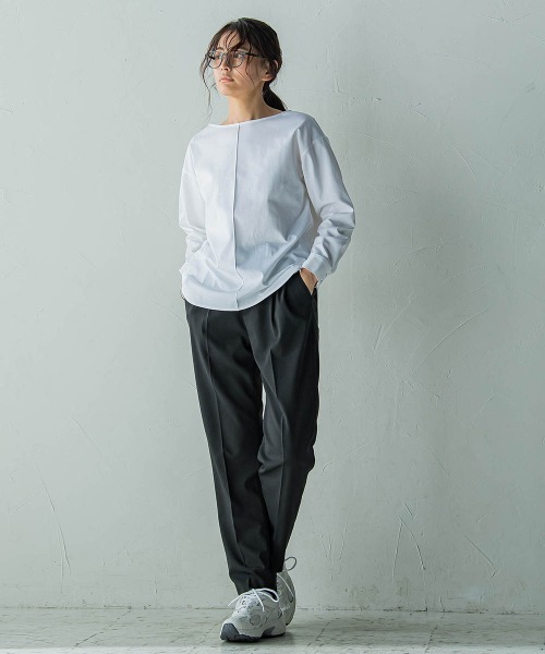 MAYSON GREY(メイソングレイ)の「ストレッチテーパードパンツ≪手洗い可能≫(その他パンツ・レディース・ブラック/ベージュ・M)」の9枚目の写真