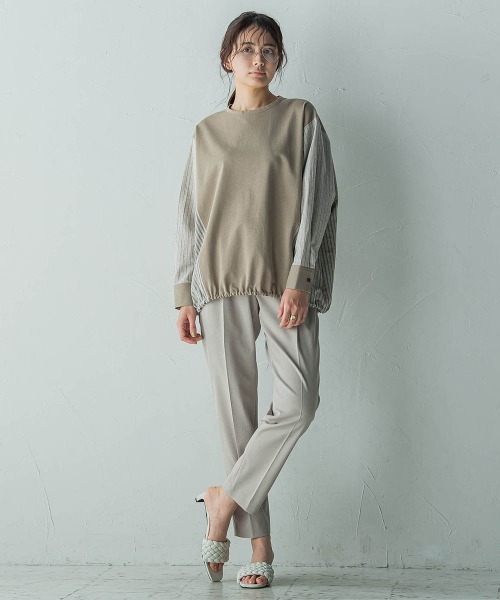 MAYSON GREY(メイソングレイ)の「ストレッチテーパードパンツ≪手洗い可能≫(その他パンツ・レディース・ブラック/ベージュ・M)」の3枚目の写真