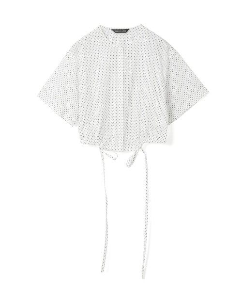 ブラウス シャツ mizuiro ind ドローストリングシャツ レディース mizuiroind ブラウス シャツ mizuiro ind リネンスタンドカラー