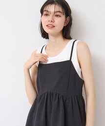 Dessin | 【セットアップ可能・洗える】切り替えギャザー入りキャミソール(タンクトップ)