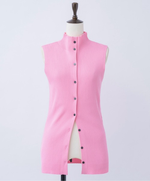 musubore(ムスボレ)の「sleeve-less summer knit cardigan / サマーニットカーディガン(カーディガン/ボレロ・レディース・ブラック/ピンク/ライトグリーン/パープル・FREE)」の5枚目の写真