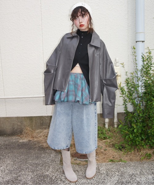 musubore(ムスボレ)の「sleeve-less summer knit cardigan / サマーニットカーディガン(カーディガン/ボレロ・レディース・ブラック/ピンク/ライトグリーン/パープル・FREE)」の18枚目の写真