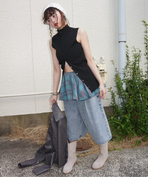 musubore(ムスボレ)の「sleeve-less summer knit cardigan / サマーニットカーディガン(カーディガン/ボレロ・レディース・ブラック/ピンク/ライトグリーン/パープル・FREE)」の21枚目の写真