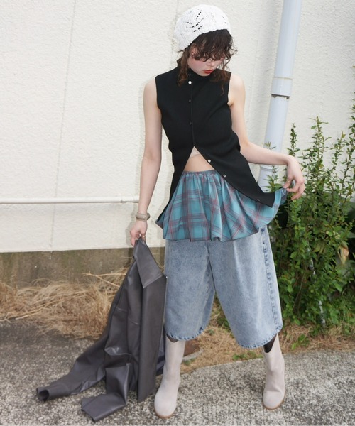 musubore(ムスボレ)の「sleeve-less summer knit cardigan / サマーニットカーディガン(カーディガン/ボレロ・レディース・ブラック/ピンク/ライトグリーン/パープル・FREE)」の20枚目の写真