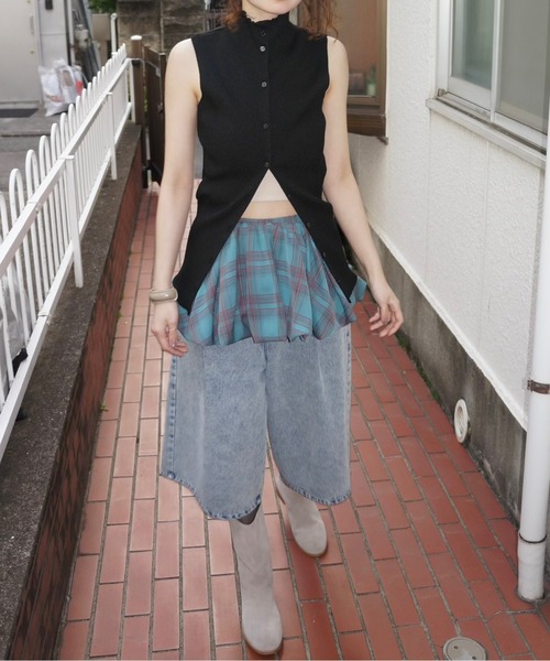 musubore(ムスボレ)の「sleeve-less summer knit cardigan / サマーニットカーディガン(カーディガン/ボレロ・レディース・ブラック/ピンク/ライトグリーン/パープル・FREE)」の16枚目の写真