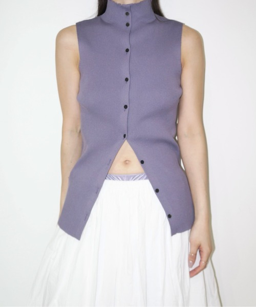 musubore(ムスボレ)の「sleeve-less summer knit cardigan / サマーニットカーディガン(カーディガン/ボレロ・レディース・ブラック/ピンク/ライトグリーン/パープル・FREE)」の11枚目の写真