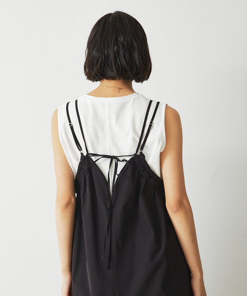 abahouse mavie（アバハウスマヴィ）の「バックスリットノースリ（Tシャツ/カットソー・レディース・ベージュ/ホワイト/ブラック/ネイビー・フリー）」の14枚目の写真