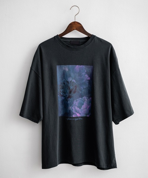 Rocky Monroe(ロッキーモンロー)の「オーバーサイズピグメント花柄プリント半袖Tシャツ(Tシャツ/カットソー・メンズ・チャコール/ブラック系/ブラック系1/ブラック系2/グレー系/グレー系1/グレー系2/ブラック・M/L)」の14枚目の写真