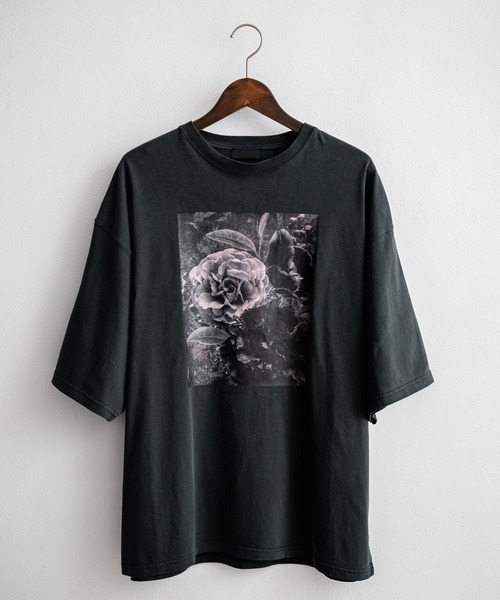 Rocky Monroe(ロッキーモンロー)の「オーバーサイズピグメント花柄プリント半袖Tシャツ(Tシャツ/カットソー・メンズ・チャコール/ブラック系/ブラック系1/ブラック系2/グレー系/グレー系1/グレー系2/ブラック・M/L)」の16枚目の写真