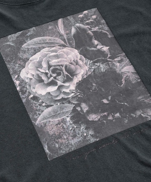 Rocky Monroe(ロッキーモンロー)の「オーバーサイズピグメント花柄プリント半袖Tシャツ(Tシャツ/カットソー・メンズ・チャコール/ブラック系/ブラック系1/ブラック系2/グレー系/グレー系1/グレー系2/ブラック・M/L)」の17枚目の写真