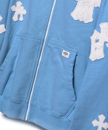 最終値引き⭐︎アトリエgg 青と白のストライプ パーカー A'GEM/9 × .kom 『Paragraph/パラグラフ』 WHITE CROSS ZIP
