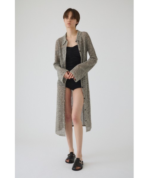 RIM.ARK（リムアーク）の「Summer knit long CD サマーニットロングカーディガン（カーディガン/ボレロ・レディース・アイボリー/マルチ/ブラック・FREE）」の3枚目の写真