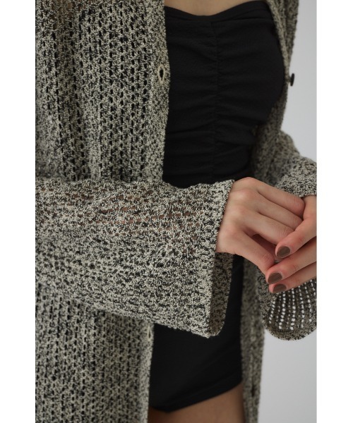 RIM.ARK（リムアーク）の「Summer knit long CD サマーニットロングカーディガン（カーディガン/ボレロ・レディース・アイボリー/マルチ/ブラック・FREE）」の14枚目の写真