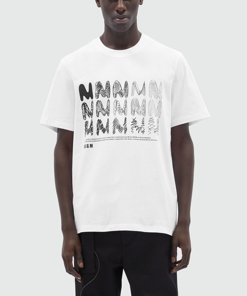 MSGM（エムエスジーエム）の「「TheMwave」グラフィックTシャツ（Tシャツ/カットソー・メンズ・ホワイト/ブラック・S/M/L/XL/XS）」の3枚目の写真