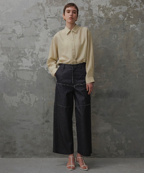 ADAM ET ROPE'（アダムエロペ）の「【EMOELLE】サンドシルクシャツ（シャツ/ブラウス・レディース・サックスブルー/ベージュ系その他・FREE）」の5枚目の写真