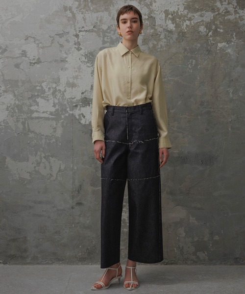 ADAM ET ROPE'（アダムエロペ）の「【EMOELLE】サンドシルクシャツ（シャツ/ブラウス・レディース・サックスブルー/ベージュ系その他・FREE）」の6枚目の写真