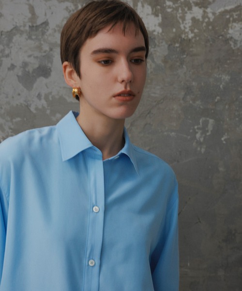 ADAM ET ROPE'（アダムエロペ）の「【EMOELLE】サンドシルクシャツ（シャツ/ブラウス・レディース・サックスブルー/ベージュ系その他・FREE）」の9枚目の写真