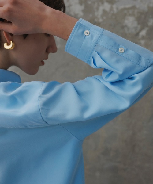 ADAM ET ROPE'（アダムエロペ）の「【EMOELLE】サンドシルクシャツ（シャツ/ブラウス・レディース・サックスブルー/ベージュ系その他・FREE）」の11枚目の写真