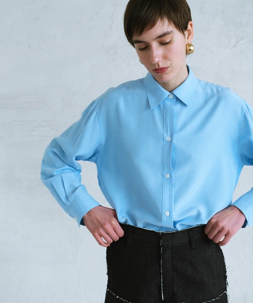 ADAM ET ROPE'（アダムエロペ）の「【EMOELLE】サンドシルクシャツ（シャツ/ブラウス・レディース・サックスブルー/ベージュ系その他・FREE）」の17枚目の写真