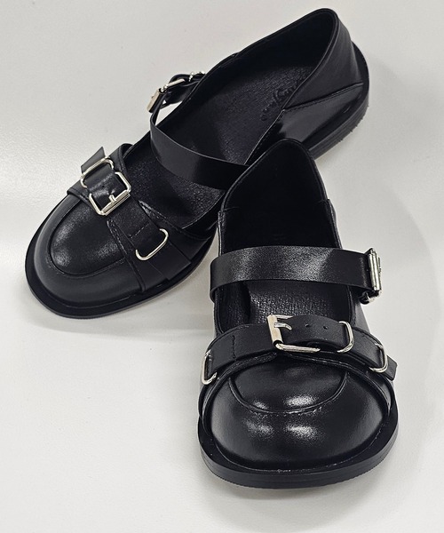 ANOTHER S（アナザーエス）の「バックル付きストラップローファー（ローファー・レディース・ブラック・37/38/39）」の6枚目の写真
