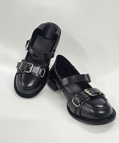 ANOTHER S（アナザーエス）の「バックル付きストラップローファー（ローファー・レディース・ブラック・37/38/39）」の3枚目の写真