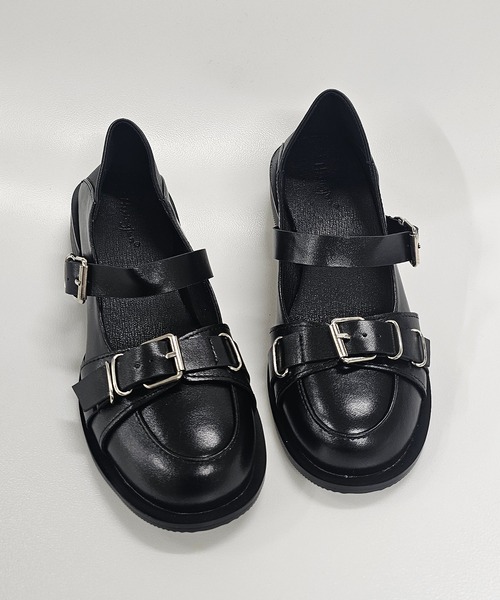 ANOTHER S（アナザーエス）の「バックル付きストラップローファー（ローファー・レディース・ブラック・37/38/39）」の2枚目の写真