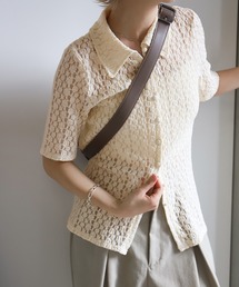 select MOCA | カットレースハーフスリーブカーディガン(シャツ/ブラウス)