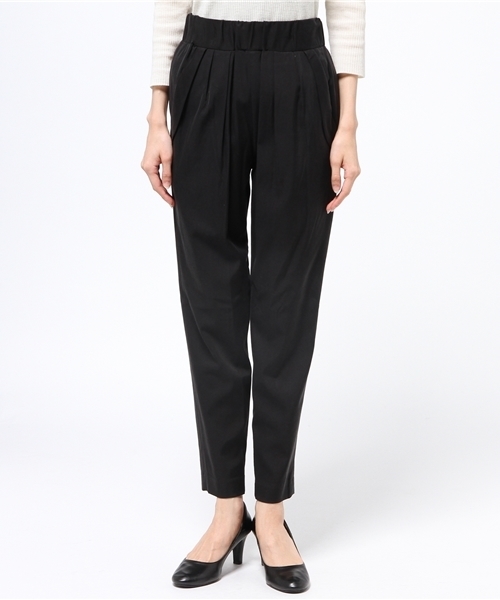 SHIPS for women（シップスフォーウィメン）の「タック9分丈パンツ 313140233（その他パンツ・レディース・ブラック/ベージュ/ネイビー・36/38）」の4枚目の写真