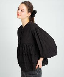 コットンシフリーペプラムガウンブラウス