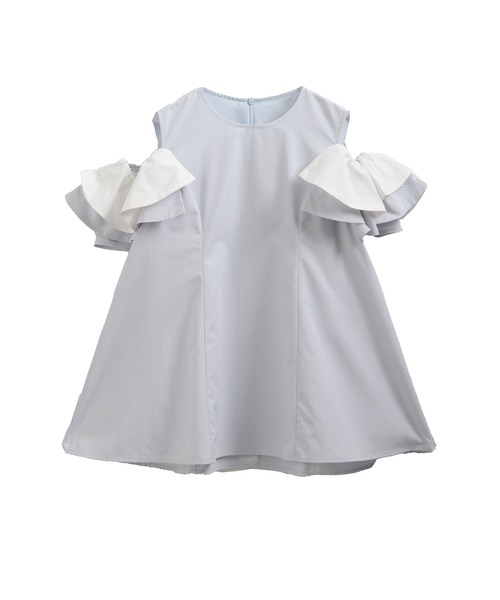 Fit more(フィットモア)の「オープンショルダーフリルトップス(Tシャツ/カットソー・レディース・ホワイト/ブルー系その他/ベビーピンク・FREE)」の4枚目の写真