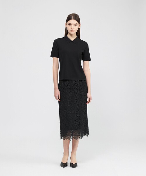 EPOCA 　チュール袖カットソー40サイズ　ほぼ新品♥美品 セール】ドライストレッチ ポロカラーニット（Tシャツ