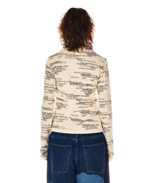 BEEDEN（ビーデン）の「PILE PRINT ZIP UP TOPS（Tシャツ/カットソー・レディース・ブラック/ホワイト・FREE）」の5枚目の写真