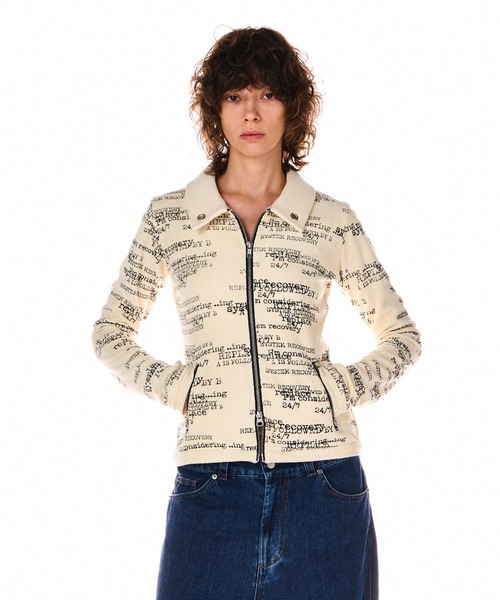 BEEDEN（ビーデン）の「PILE PRINT ZIP UP TOPS（Tシャツ/カットソー・レディース・ブラック/ホワイト・FREE）」の6枚目の写真