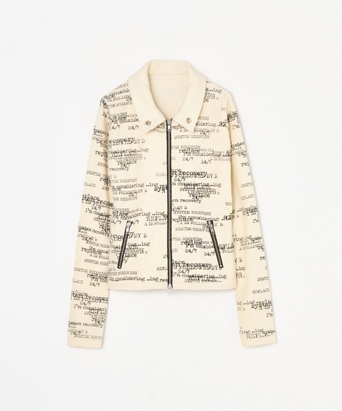 BEEDEN（ビーデン）の「PILE PRINT ZIP UP TOPS（Tシャツ/カットソー・レディース・ブラック/ホワイト・FREE）」の7枚目の写真