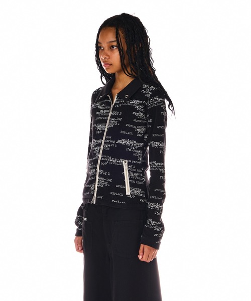 BEEDEN（ビーデン）の「PILE PRINT ZIP UP TOPS（Tシャツ/カットソー・レディース・ブラック/ホワイト・FREE）」の15枚目の写真