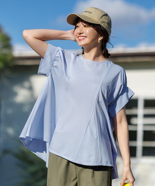 tシャツ 「吸水速乾/遮熱」ヒートシールドジャージー ボリュームフレアT レディース UNFILO tシャツ 「吸水速乾/遮熱」ヒートシールドジャージー