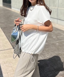 Emma Taylor | ライトダンボールサテンドッキングショートスリーブプルオーバー(Tシャツ/カットソー)